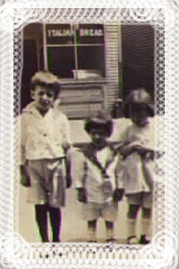 Children outside of an Italian bakery